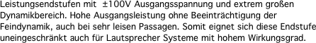 Leistungsendstufen mit  100V Ausgangsspannung