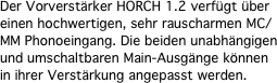 Der Vorverst�rker HORCH 1.2 verf�gt