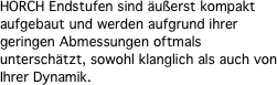 HORCH Endstufen sind uerst kompakt